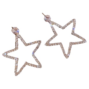 五角星夸张耳环女夜店满钻气质耳夹无耳洞高级感纯银耳钉2025新款