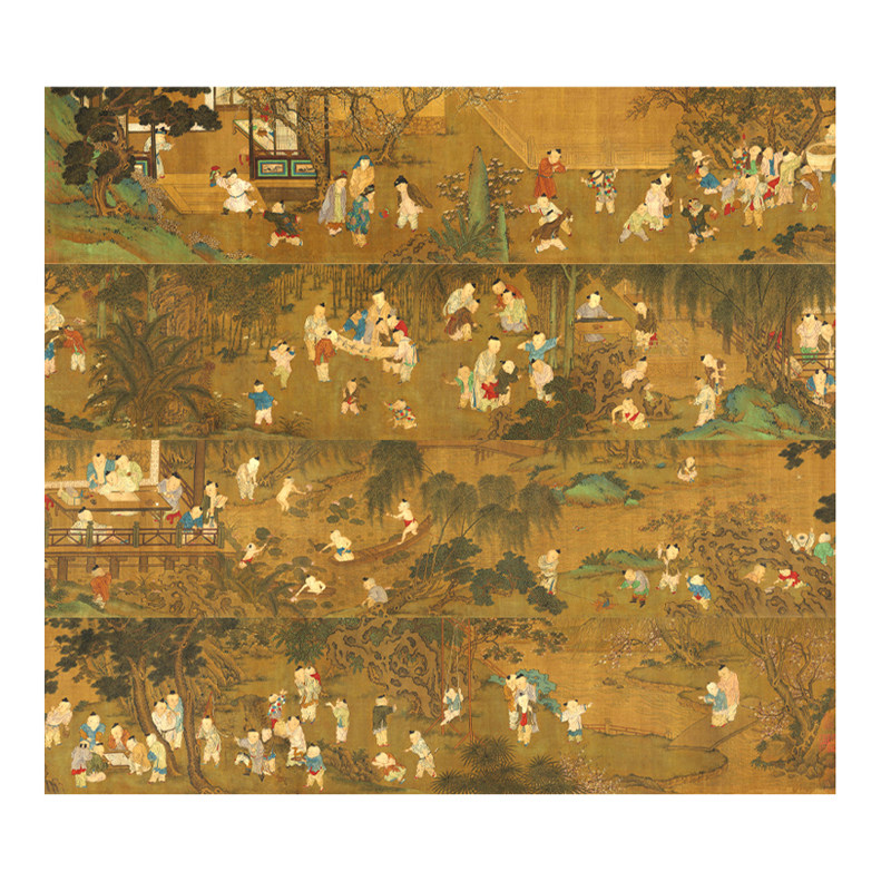 人物国画宋长春百子图仿古装饰画