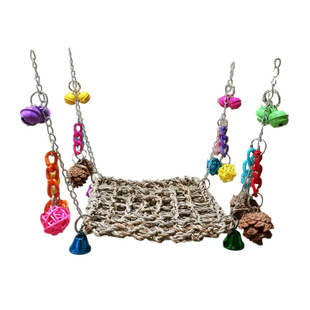 店主推荐鹦鹉草编吊床攀爬网秋千玄凤牡丹鹦鹉啃咬玩具鸟笼配件