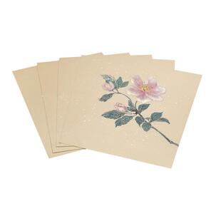 义记宣珠光云母熟宣卡纸A3A4仿古宣纸卡纸水墨林子国画专用纸没骨画纸工笔画写生花鸟没骨画工笔镜片宣纸软卡