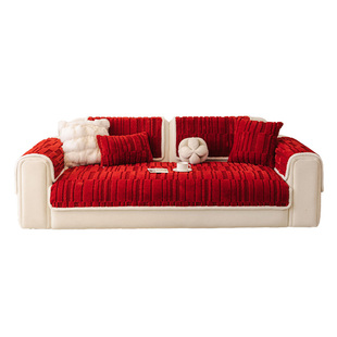 泰迪绒沙发垫冬季加厚保暖简约现代通用组合沙发可拆洗四件套