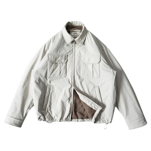 NOFAITH日系翻领多口袋千鸟格夹克上衣男春秋复古宽松休闲外套潮