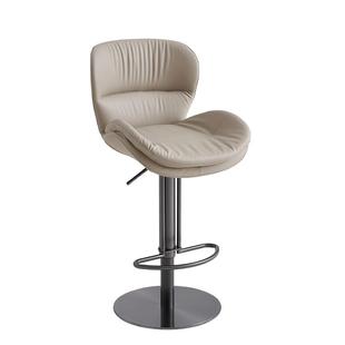 北茵舒适设计师款吧台椅子轻奢高级感家用不锈钢 高脚凳岛台餐椅