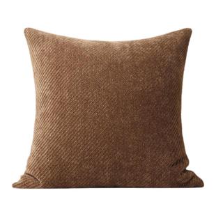 MILA米拉森林『橘子汽水』斜纹花绒抱枕灰咖色客厅沙发靠枕套靠垫