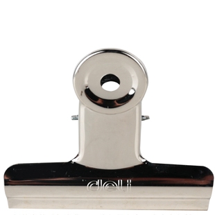 得力9523不锈钢夹子大小号文件报夹圆形铁票夹文具办公用品画板夹