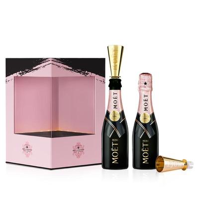 官方直营 Moet迷你酩悦粉红香槟200ml双支礼盒进口高级小香槟