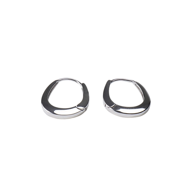 S925纯银电镀白金经典款椭圆耳扣