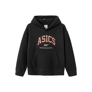 亚瑟士童装25年新款男女童摇粒绒连帽卫衣中大童保暖宽松长袖上衣