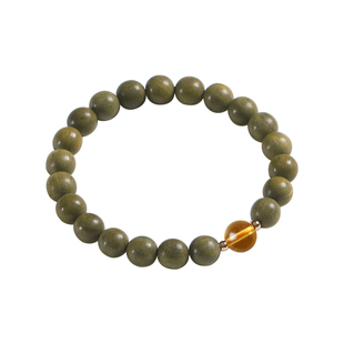 天然绿檀木手链文玩盘玩佛珠红玛瑙手串五行缺补水火金木土护身符