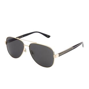 【自营】GUCCI古驰墨镜男飞行员双梁GG0528S金属防紫外线太阳镜女