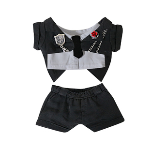 现货包邮枪吻玫瑰白骨生双色西装毛绒玩具娃衣棉花娃娃20cm娃衣