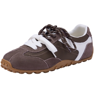 热风运动风德训鞋女2026年春季新款薄底休闲鞋百搭双色鞋带女鞋子