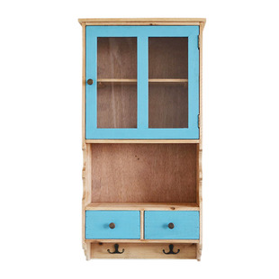 zakka美式壁橱原木收纳柜墙壁挂厨房墙上吊柜阳台餐边置物架实木