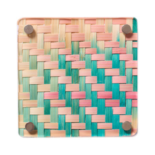 新年马年非遗亚克力竹编杯垫手工diy制作材料儿童暖场活动礼品