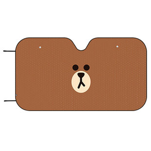 LINE FRIENDS布朗熊汽车遮阳帘防晒夏季隔热板车载前挡玻璃挡光布