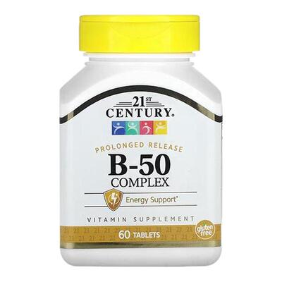 21st Century长效缓释维生素B-50易吸收维b营养补充神经健康