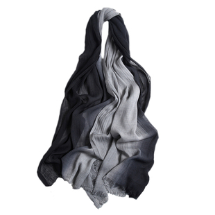 超仙儿!日系渐变肌理棉麻围巾女披肩两用百搭春秋薄款文艺