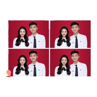 结婚证件照登记照冲洗两寸冲印2寸照片打印高清相片精修包邮红底