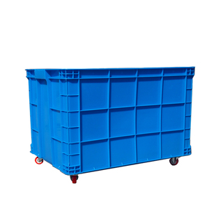 特大号带轮塑料周转箱带盖纺织布制衣厂服装厂工程加厚箱装快递箱
