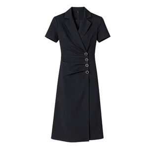 黑色西装裙连衣裙女夏季2026新款气质显瘦职业轻奢高级感裙子