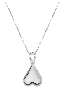 韩国设计mona同款大桃心吊坠简约潮银色立体心形爱心坠毛衣链项链