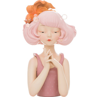 可米生活国王花园《发梢上的花魁鱼》可爱卧室桌面摆件送女友礼物