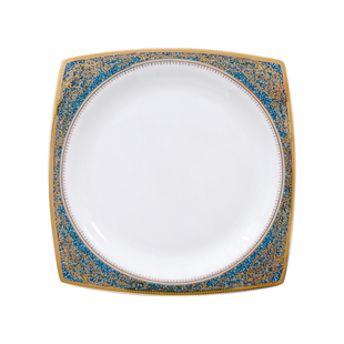 骨瓷浮雕金天元盘酒店方形西餐盘牛排意面盘家用平盘陶瓷浅盘菜盘