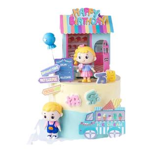 糖果妹妹露西滑板弟弟安迪男孩女孩玩偶卡通棕发黄发小朋友摆件