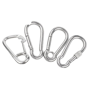 304不锈钢弹簧扣登山扣保险扣钥匙扣葫芦扣螺母弹簧带圈扣狗链扣
