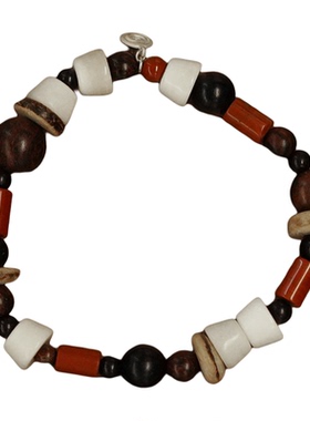 QIQI器契流浪者红石牛骨手串