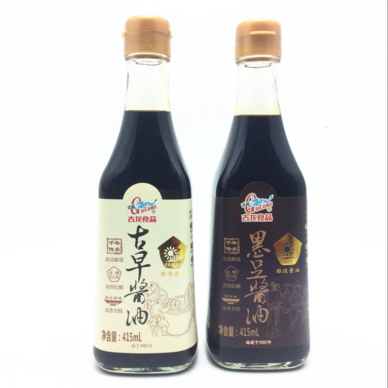 央视推介古龙古法酿造零添加自然发酵头抽酱油古早酱油黑豆酱油