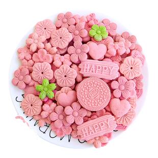 樱花饼干蛋糕装饰粉色桃花朵爱心巧克力母亲节纸杯甜品烘焙点缀