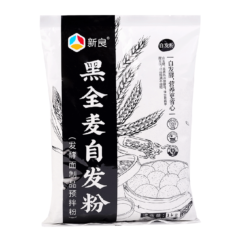 新良全麦自发含麦麸馒头面粉1kg