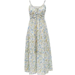 ONLY奥莱夏季度假印花吊带仙女连衣裙女