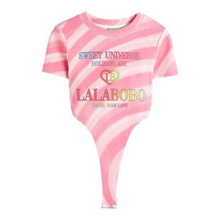 【付柔美琦同款】LALABOBO扎染满印爱心上衣新款潮酷连体短袖T恤