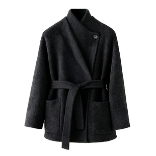 短款双面羊绒大衣女2025秋冬新款直播间爆款气质赫本风羊毛呢外套