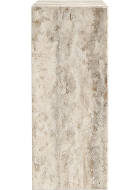 天然灰色洞石底座新中式酒店养生馆大理石石柱摆件工艺品家居墩子