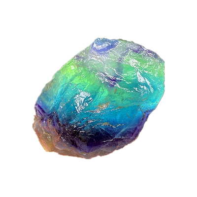 蓝绿萤石原矿水晶毛料造景碎石