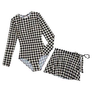 2026新款性感连体泳衣长袖防晒保守少女泳装遮肉显瘦温泉度假潜水