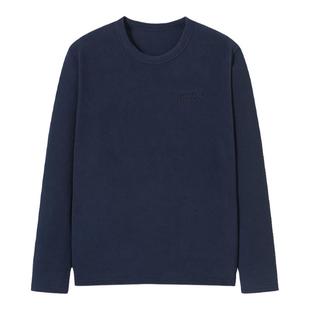 拓路者抓绒衣男春秋圆领薄摇粒绒长袖t恤保暖内搭纯色上衣打底衫