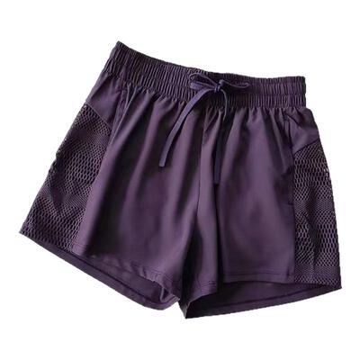 新品运动短裤女外穿假两件透气健身裤防走光羽毛球田径跑步运动裤