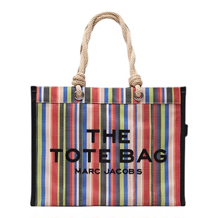 【七夕礼物】MARC JACOBS/莫杰 TOTE MJ 大号网格条纹设计托特包