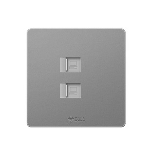 公牛插座旗舰开关插座双电脑网络面板五类 双口网线插座面板G12灰