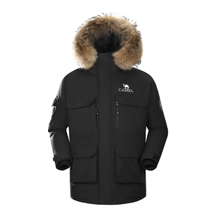 骆驼派克羽绒服男冬季2025新户外工装外套男女款保暖羽绒衣