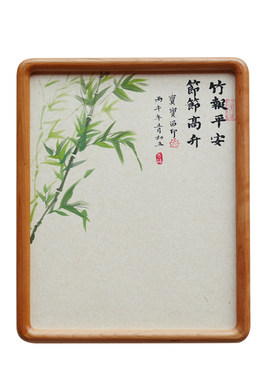 手绘实木宝宝足印相框满月百天