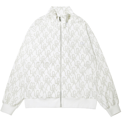 GUUKA白色满印立领开衫卫衣