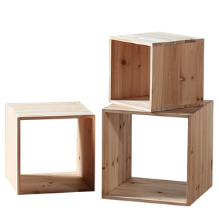 实木格子柜展示架方形木框橱窗装饰场景布置陈列收纳无底木箱拼搭