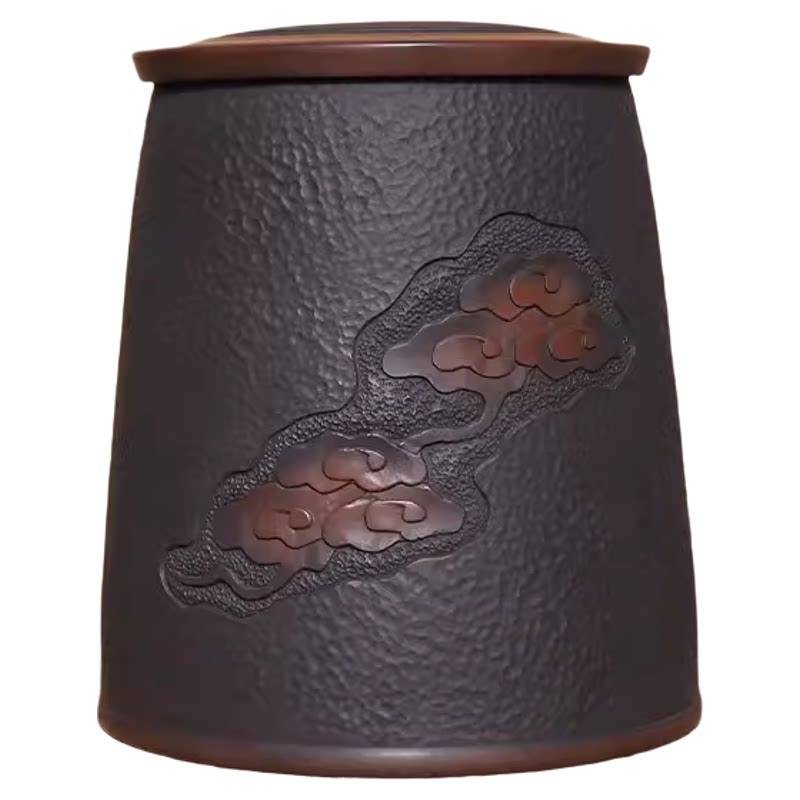 高端小号精致建水紫陶茶叶罐