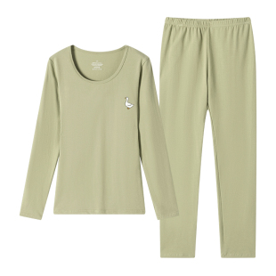 2025新款女大童内衣套装少女秋衣秋裤初中高中学生保暖纯棉毛衫