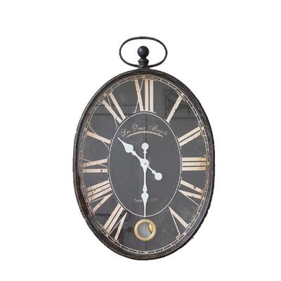 大号铁艺椭圆挂钟客厅餐厅时钟